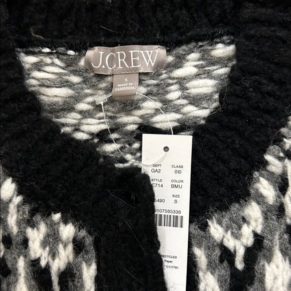 J. Crew Black and White sweater size small nwt - Picture 2 of 5